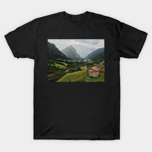 Swiss Alps - Rainy Afternoon in Camp Blenio (Ticino, Switzerland) T-Shirt